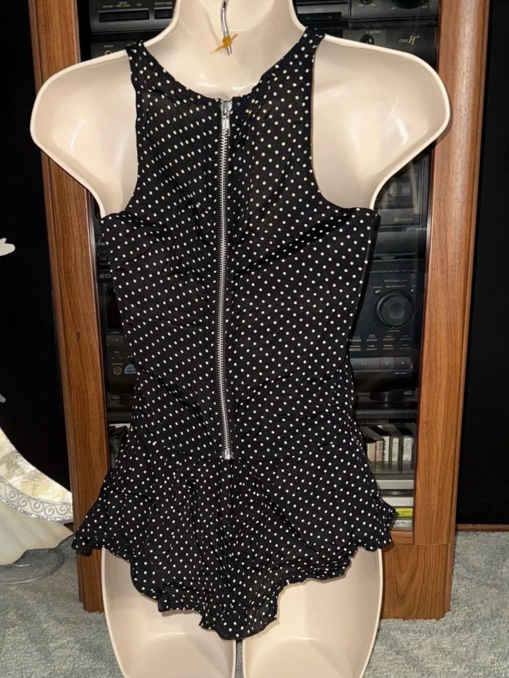 Brandy Melville Black with White Polka Dot Set